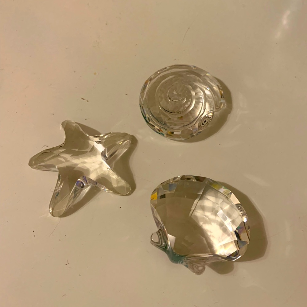 Swarovski sea shells and starfish figurines